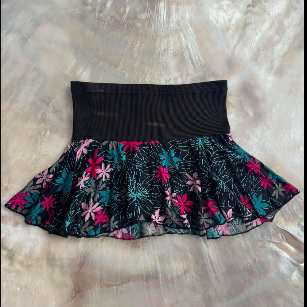 Billabong Womens Y2K Floral Mini Skirt Black Pink Blue Summer Boho JK13PWIS S